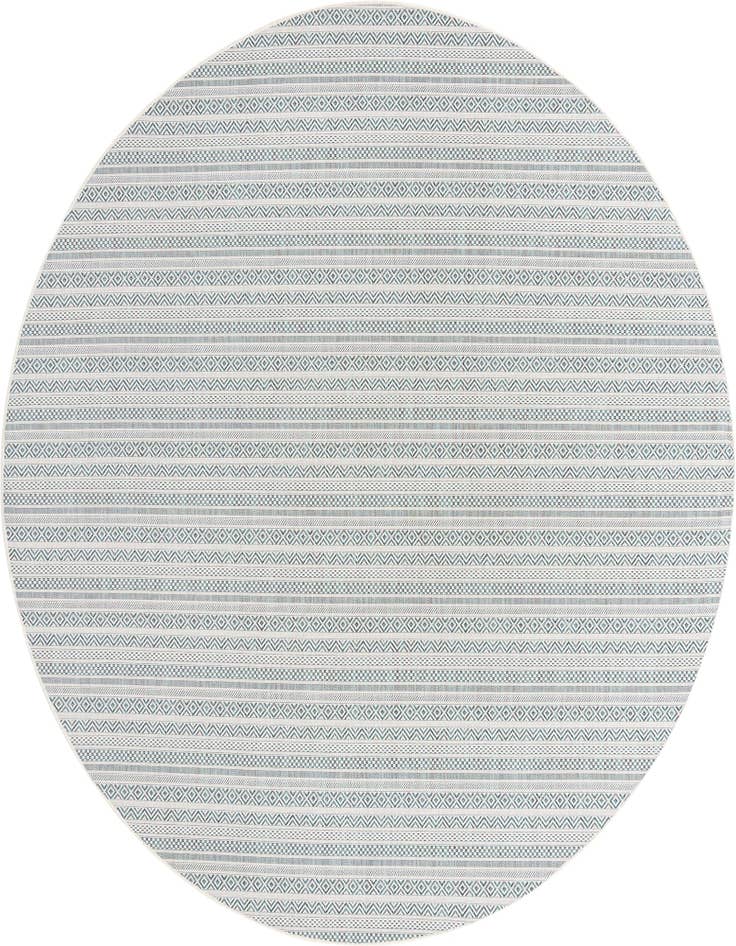 Detail image of 10' x 10' Easy-Clean Striped Indoor / Outdoor Round Rug