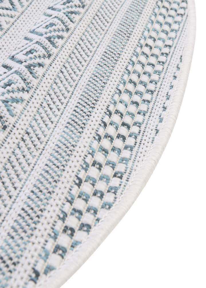 5' 3 x 5' 3 Easy-Clean Striped Indoor / Outdoor Round Rug
