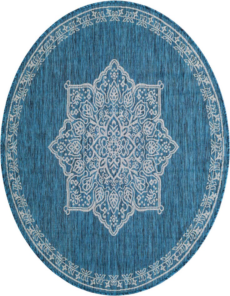 Detail image of 5' 3 x 5' 3 Easy-Clean Traditional Indoor / Outdoor Round Rug