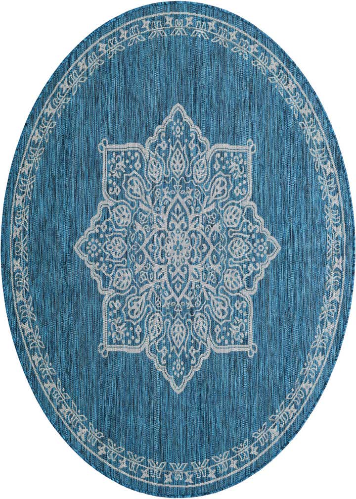 6' x 6' Easy-Clean Traditional Indoor / Outdoor Round Rug