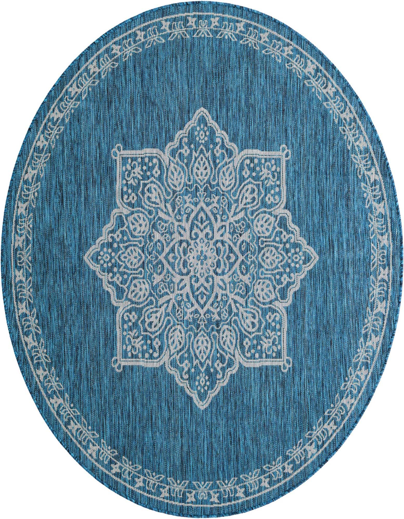 6' x 6' Easy-Clean Traditional Indoor / Outdoor Round Rug