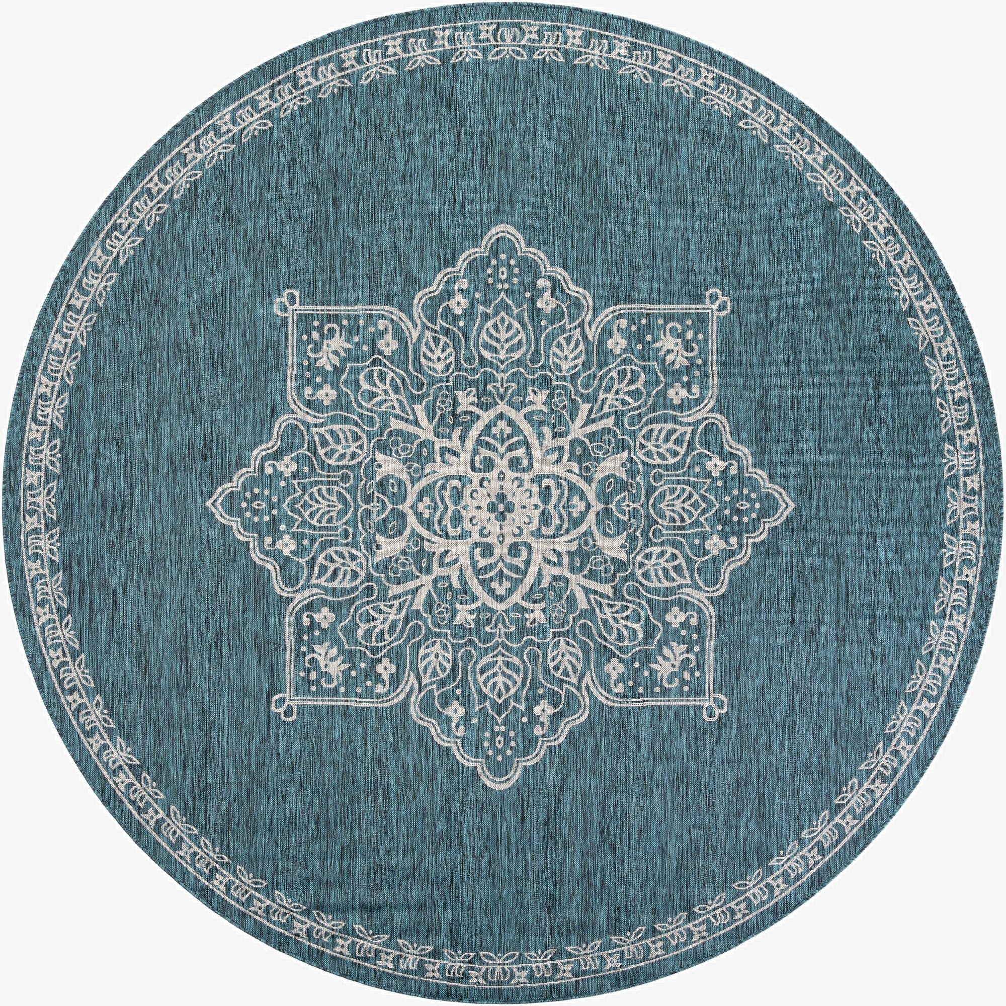 Primary image 10' x 10'  Washable Traditional Indoor / Outdoor Round Rug