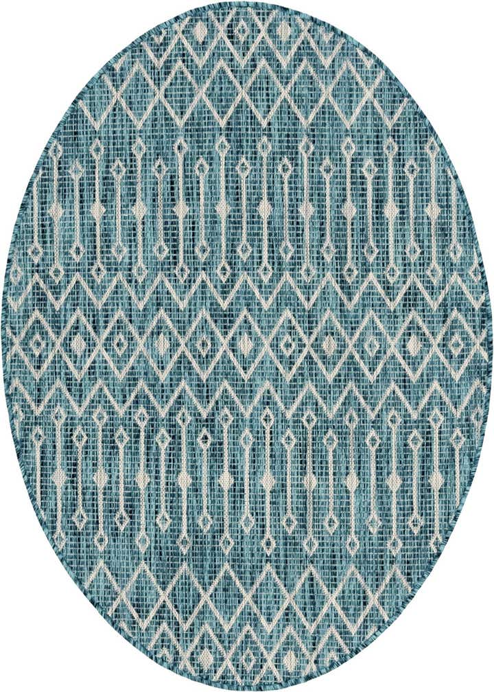 4' x 4' Easy-Clean Trellis Indoor / Outdoor Round Rug