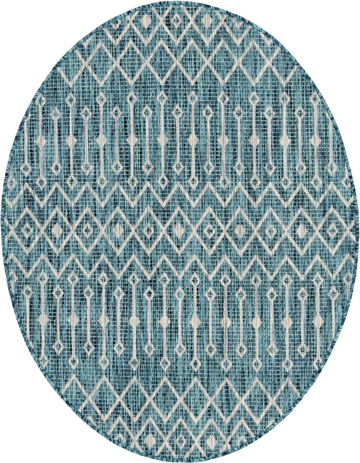 4' x 4' Easy-Clean Trellis Indoor / Outdoor Round Rug
