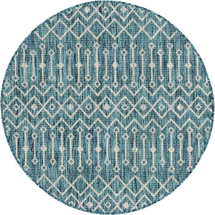 4' x 4' Easy-Clean Trellis Indoor / Outdoor Round Rug