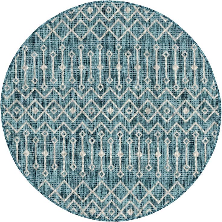 Detail image of 4' x 4' Easy-Clean Trellis Indoor / Outdoor Round Rug