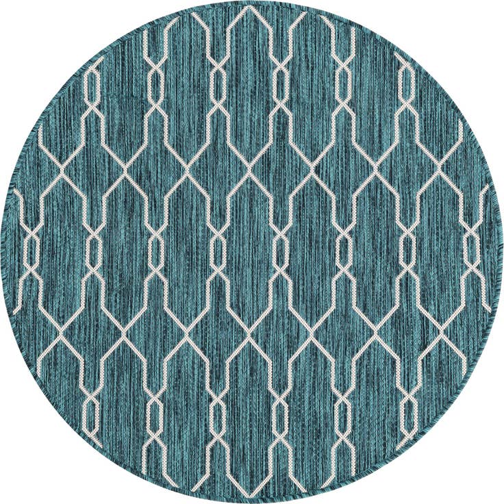 Detail image of 4' x 4' Easy-Clean Trellis Indoor / Outdoor Round Rug
