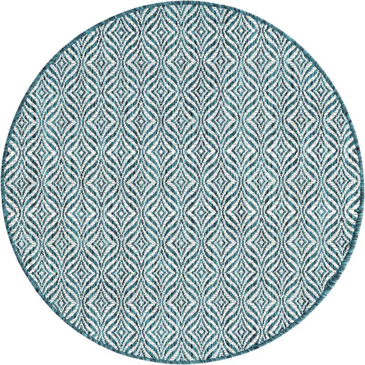 4' x 4' Easy-Clean Trellis Indoor / Outdoor Round Rug