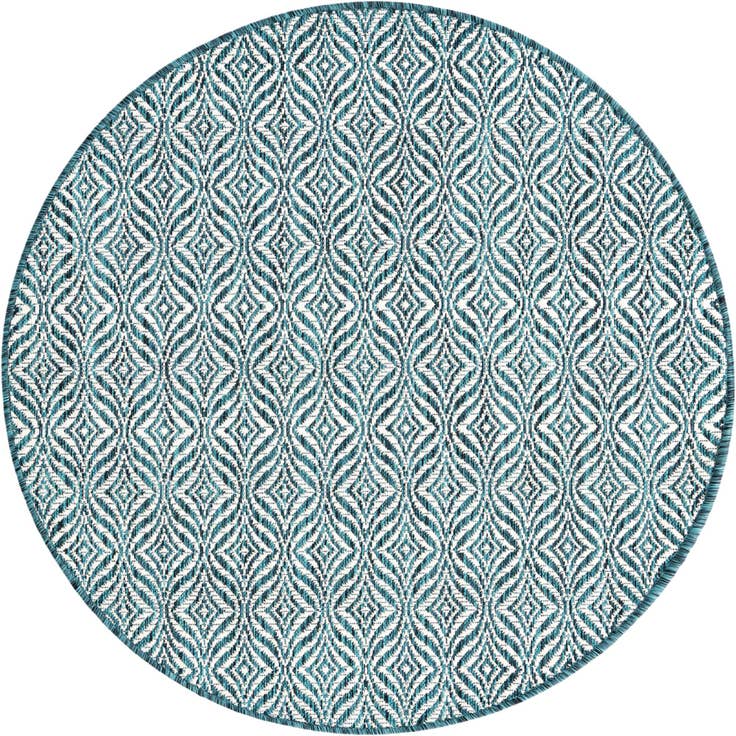 Detail image of 4' x 4' Easy-Clean Trellis Indoor / Outdoor Round Rug