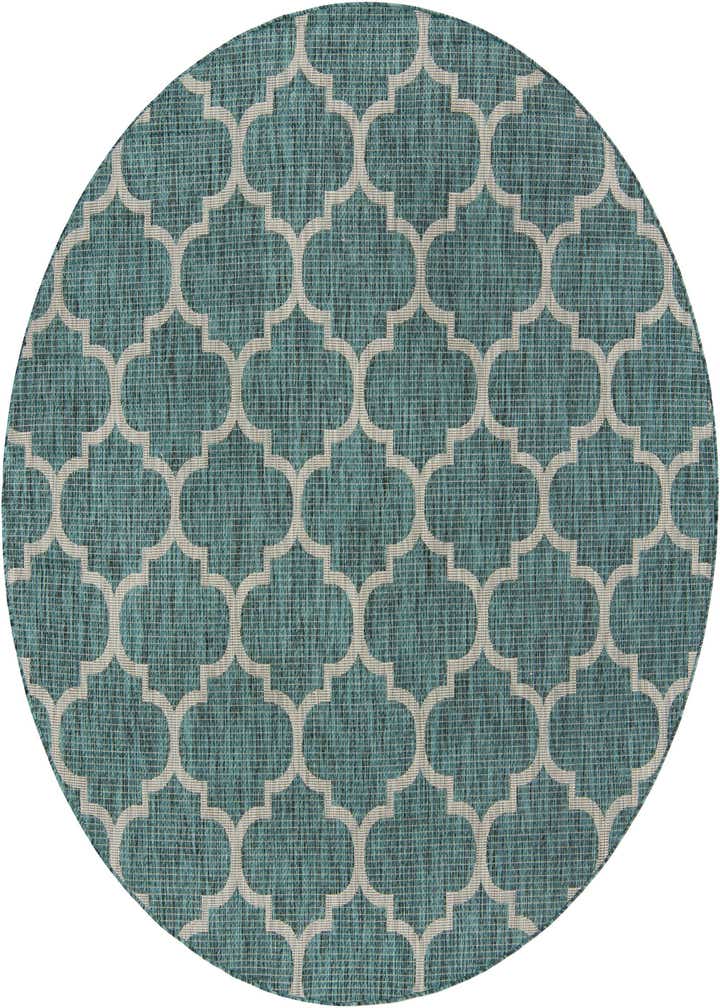 7' 10 x 7' 10 Easy-Clean Trellis Indoor / Outdoor Round Rug