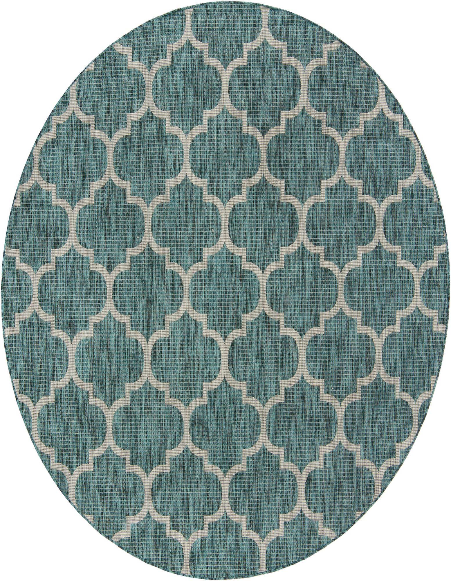 7' 10 x 7' 10 Easy-Clean Trellis Indoor / Outdoor Round Rug