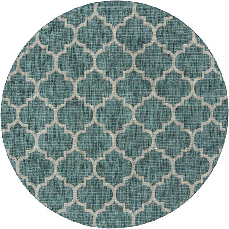 Detail image of 7' 10 x 7' 10 Easy-Clean Trellis Indoor / Outdoor Round Rug