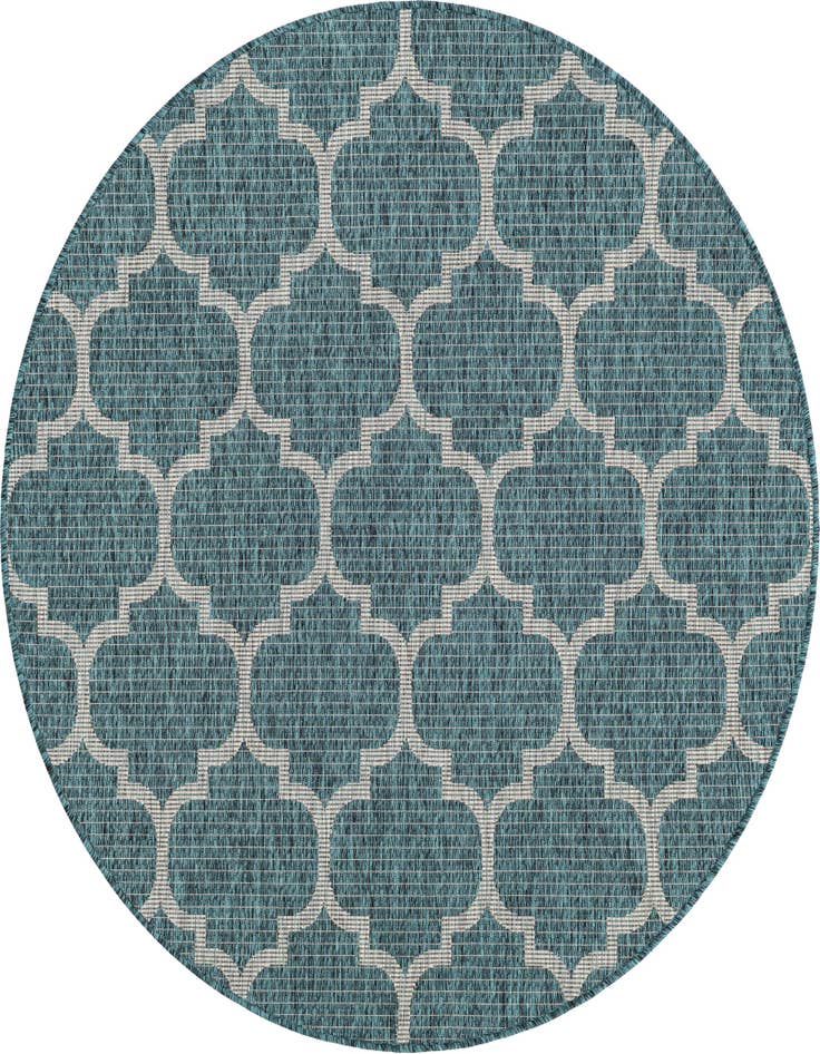 Detail image of 5' 3 x 5' 3 Easy-Clean Trellis Indoor / Outdoor Round Rug