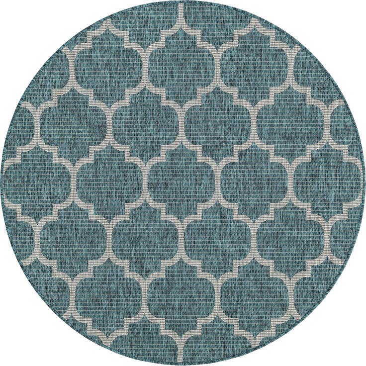 Detail image of 5' 3 x 5' 3 Easy-Clean Trellis Indoor / Outdoor Round Rug