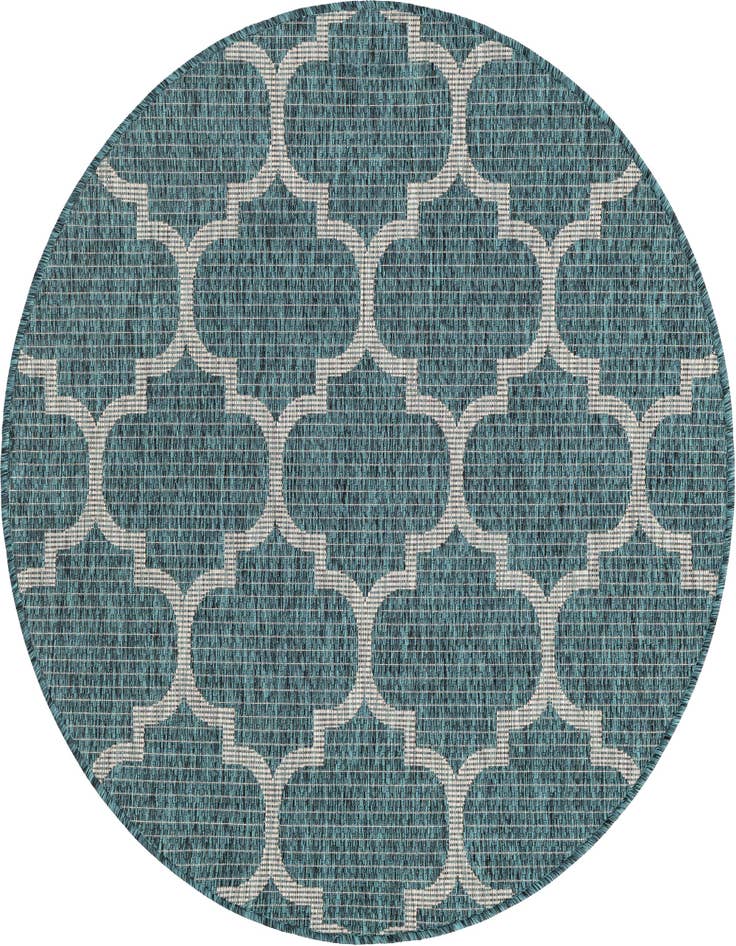 Detail image of 4' x 4' Easy-Clean Trellis Indoor / Outdoor Round Rug