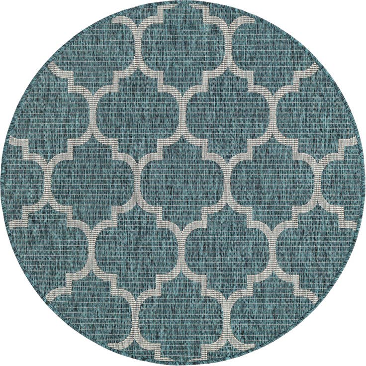 Detail image of 4' x 4' Easy-Clean Trellis Indoor / Outdoor Round Rug