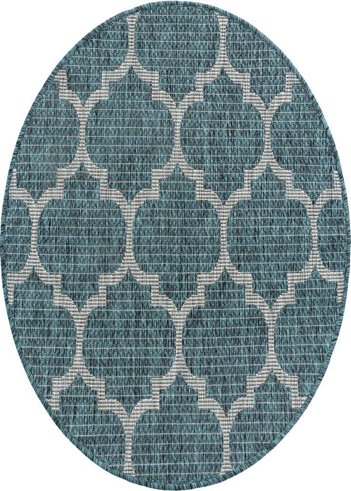 3' x 3' Easy-Clean Trellis Indoor / Outdoor Round Rug