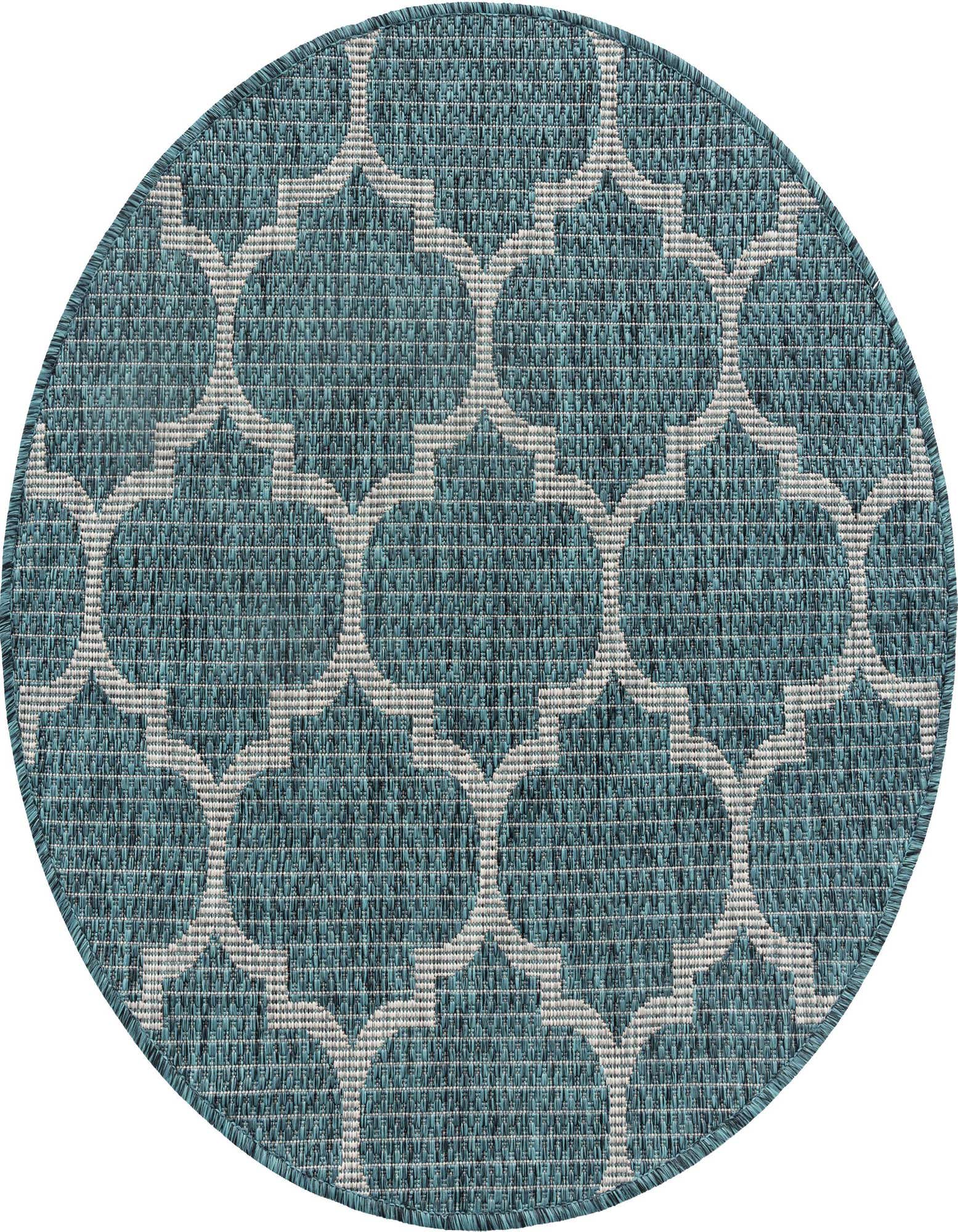 3' x 3' Easy-Clean Trellis Indoor / Outdoor Round Rug