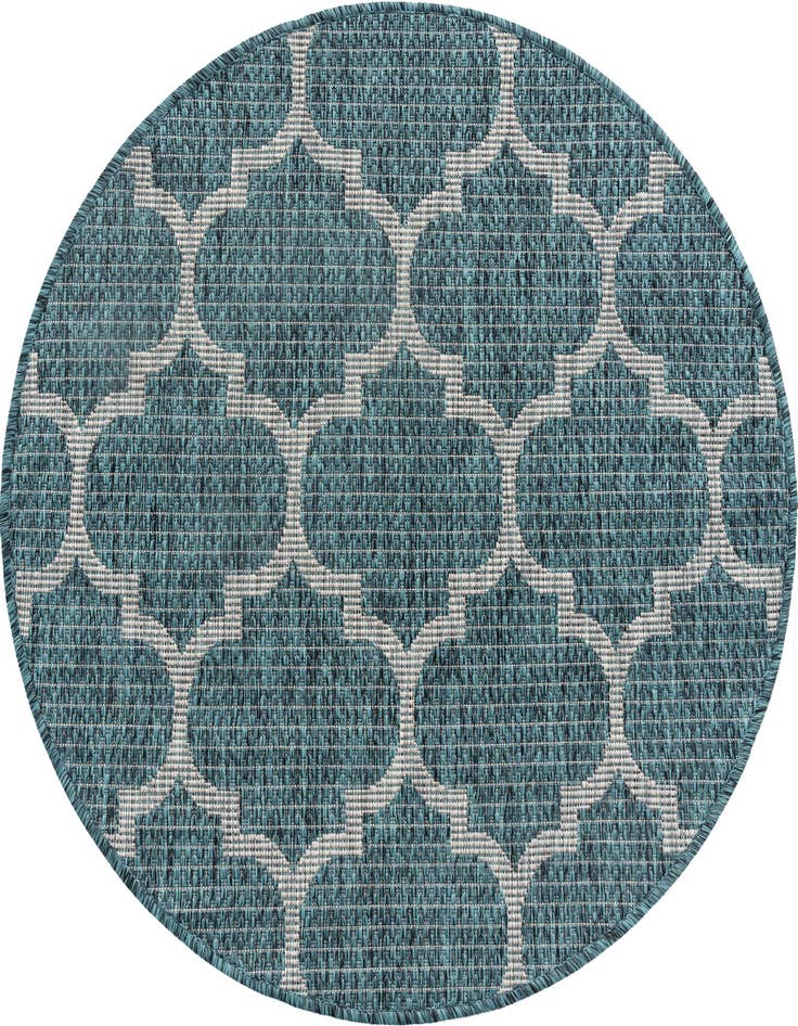 Detail image of 3' x 3' Easy-Clean Trellis Indoor / Outdoor Round Rug