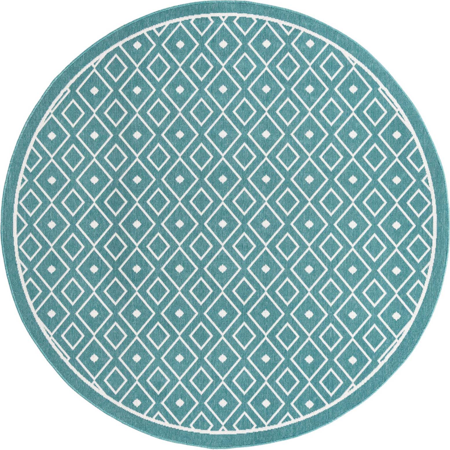 7' x 7' Easy-Clean Trellis Indoor / Outdoor Round Rug