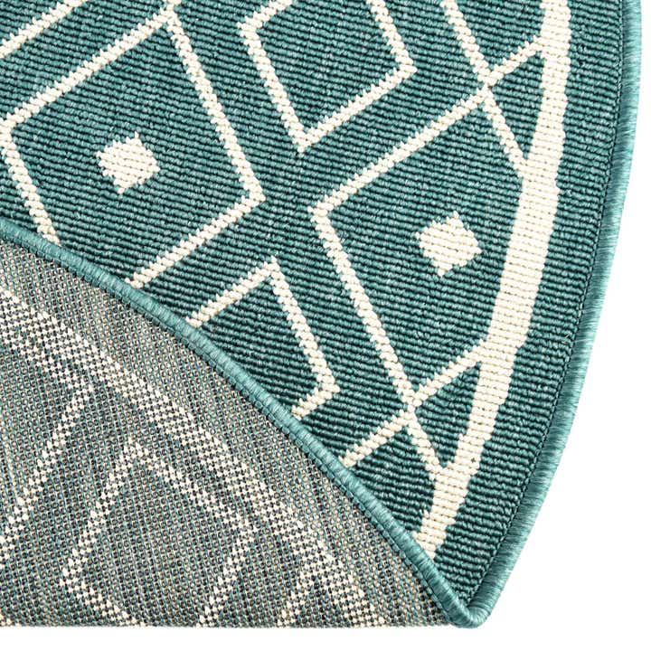 7' x 7' Easy-Clean Trellis Indoor / Outdoor Round Rug
