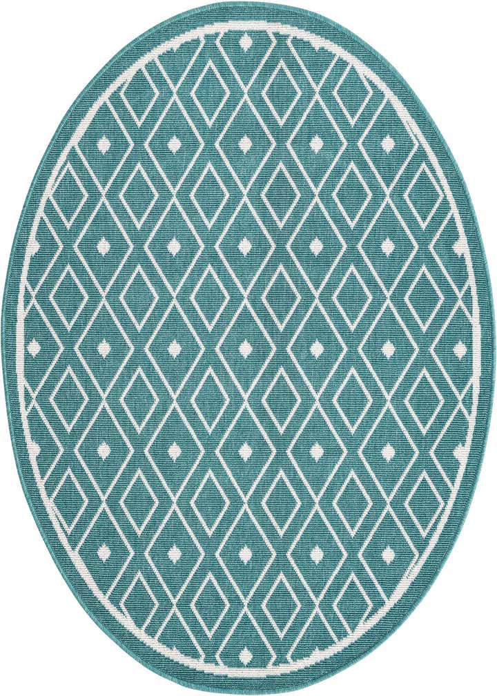 4' x 4' Easy-Clean Trellis Indoor / Outdoor Round Rug