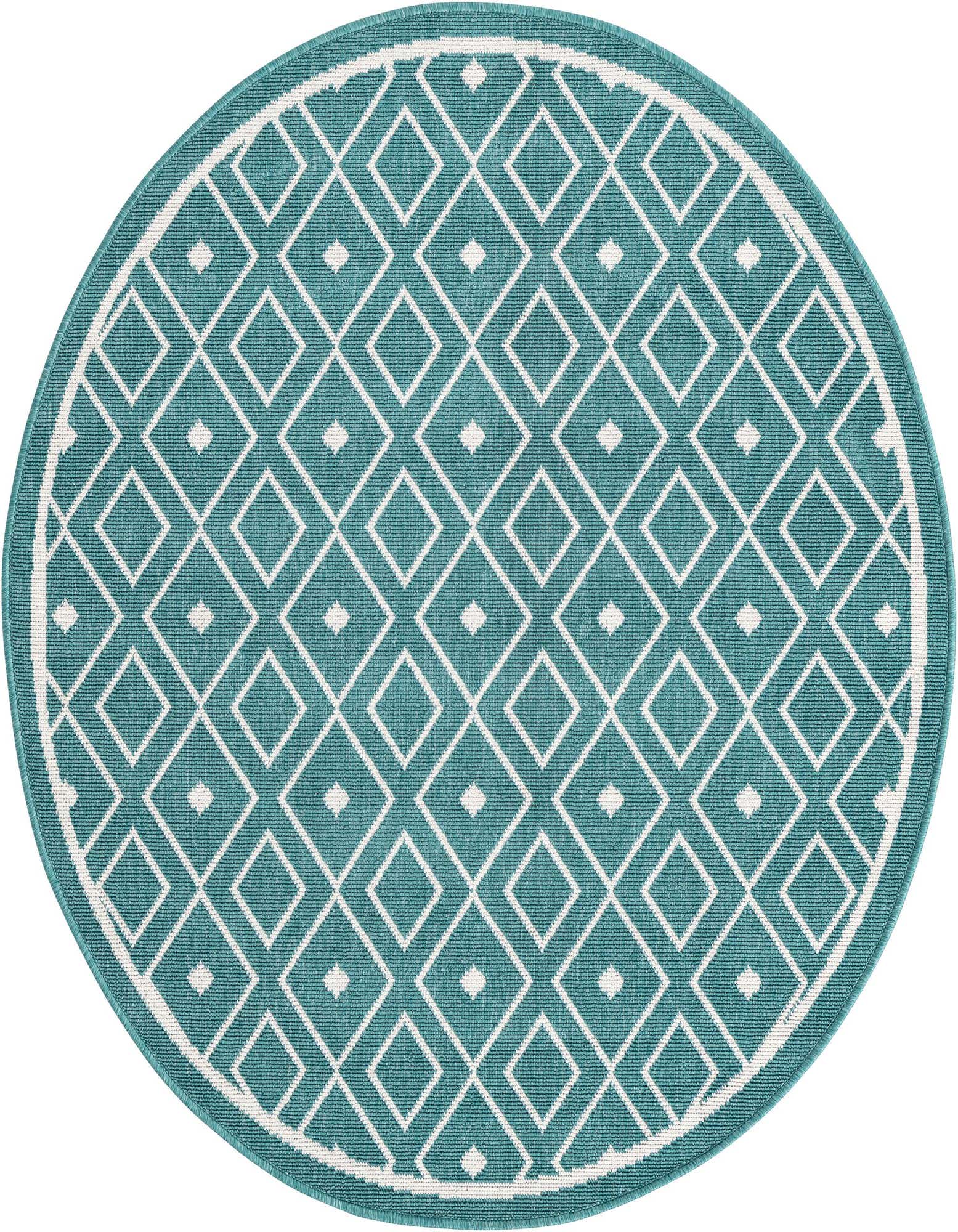 4' x 4' Easy-Clean Trellis Indoor / Outdoor Round Rug