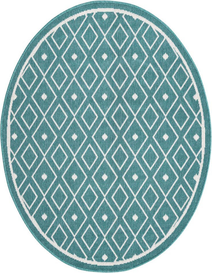 Detail image of 4' x 4' Easy-Clean Trellis Indoor / Outdoor Round Rug