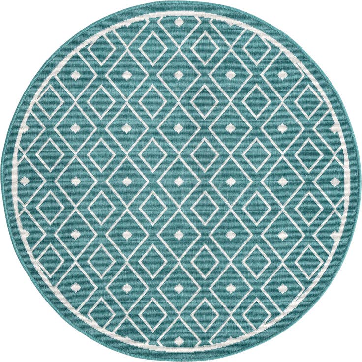 Detail image of 4' x 4' Easy-Clean Trellis Indoor / Outdoor Round Rug