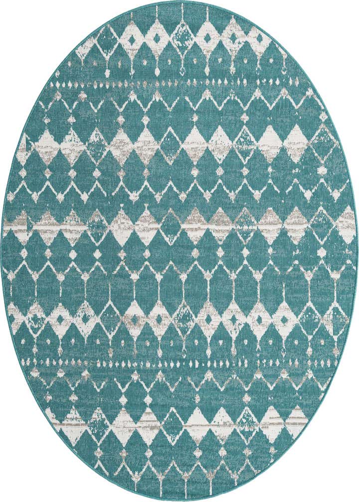 7' x 7' Easy-Clean Trellis Indoor / Outdoor Round Rug