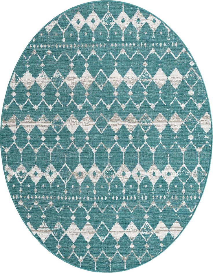 Detail image of 7' x 7' Easy-Clean Trellis Indoor / Outdoor Round Rug