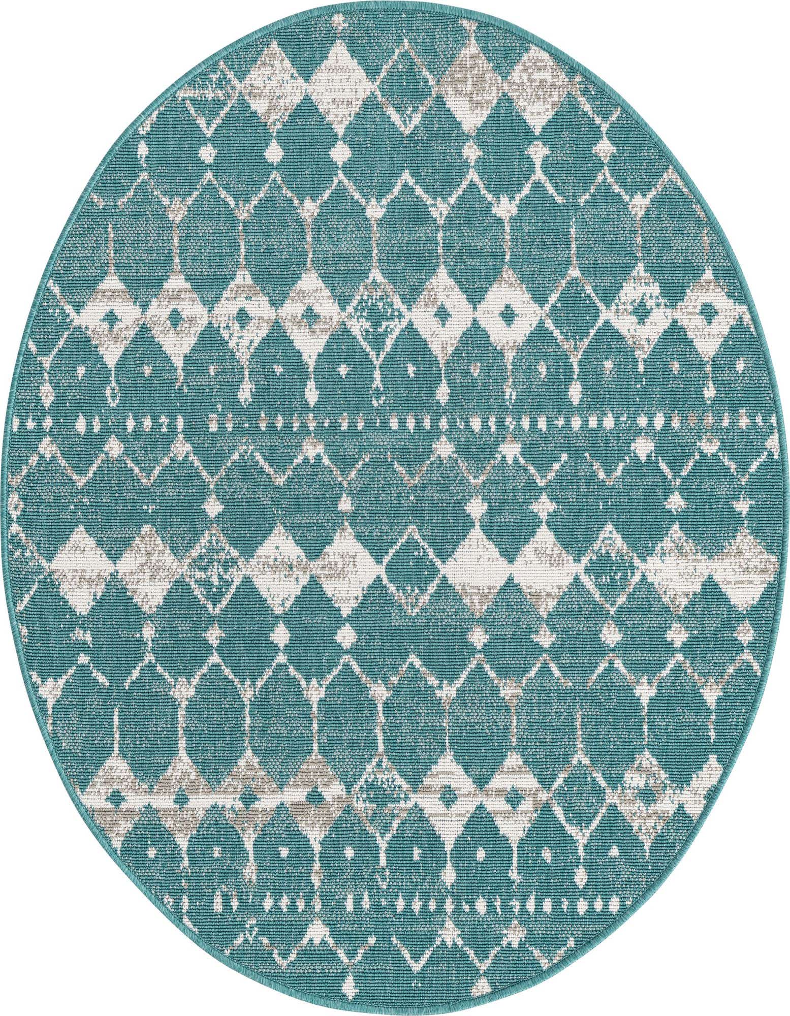 4' x 4' Easy-Clean Trellis Indoor / Outdoor Round Rug