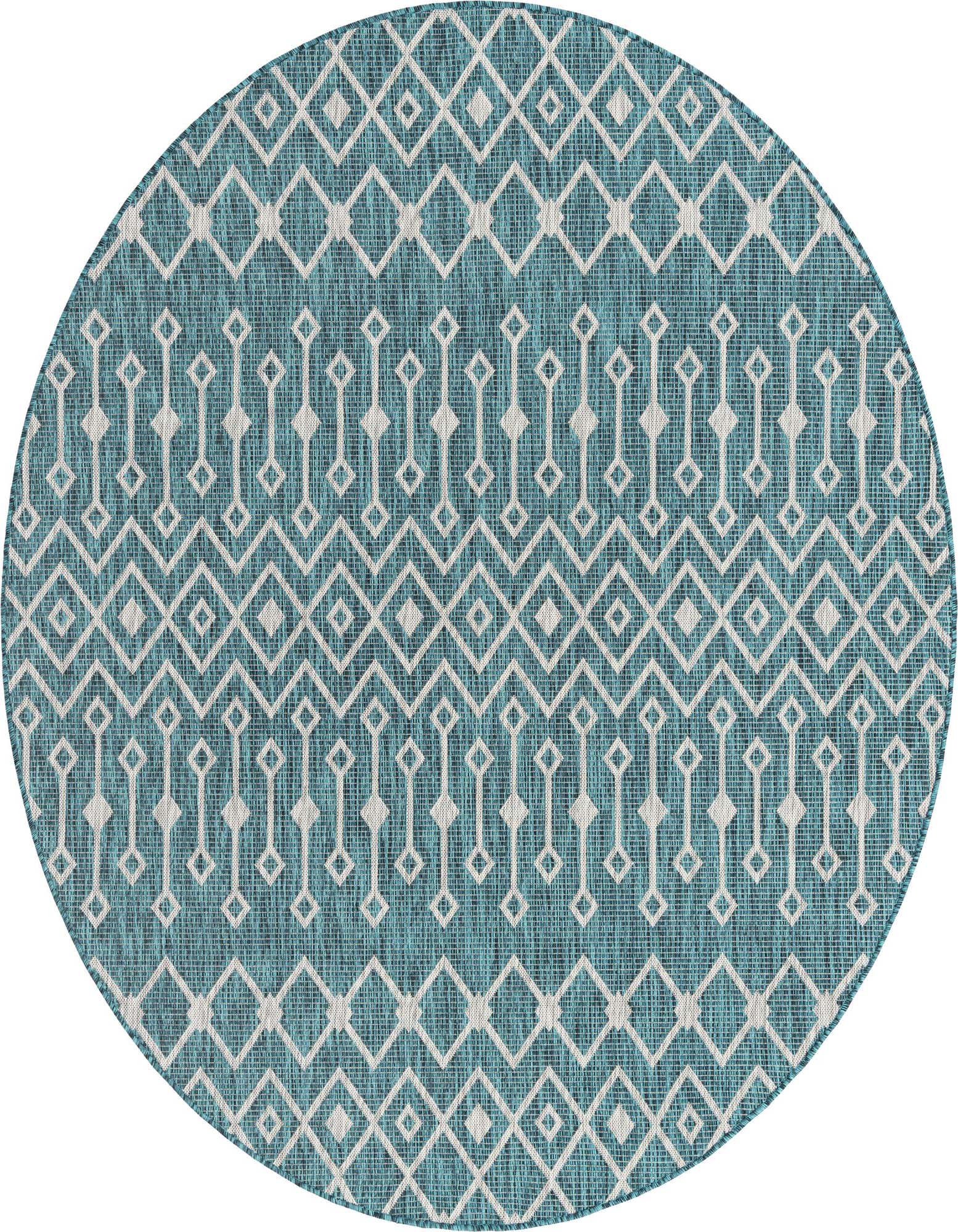 7' 10 x 7' 10 Easy-Clean Trellis Indoor / Outdoor Round Rug