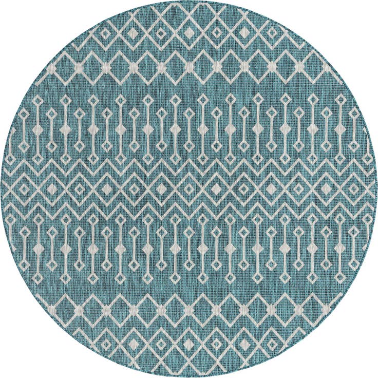 Detail image of 7' 10 x 7' 10 Easy-Clean Trellis Indoor / Outdoor Round Rug