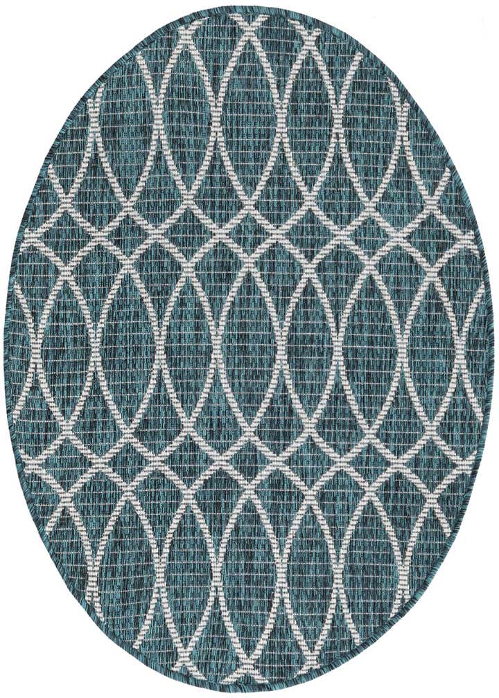 3' x 3' Easy-Clean Trellis Indoor / Outdoor Round Rug