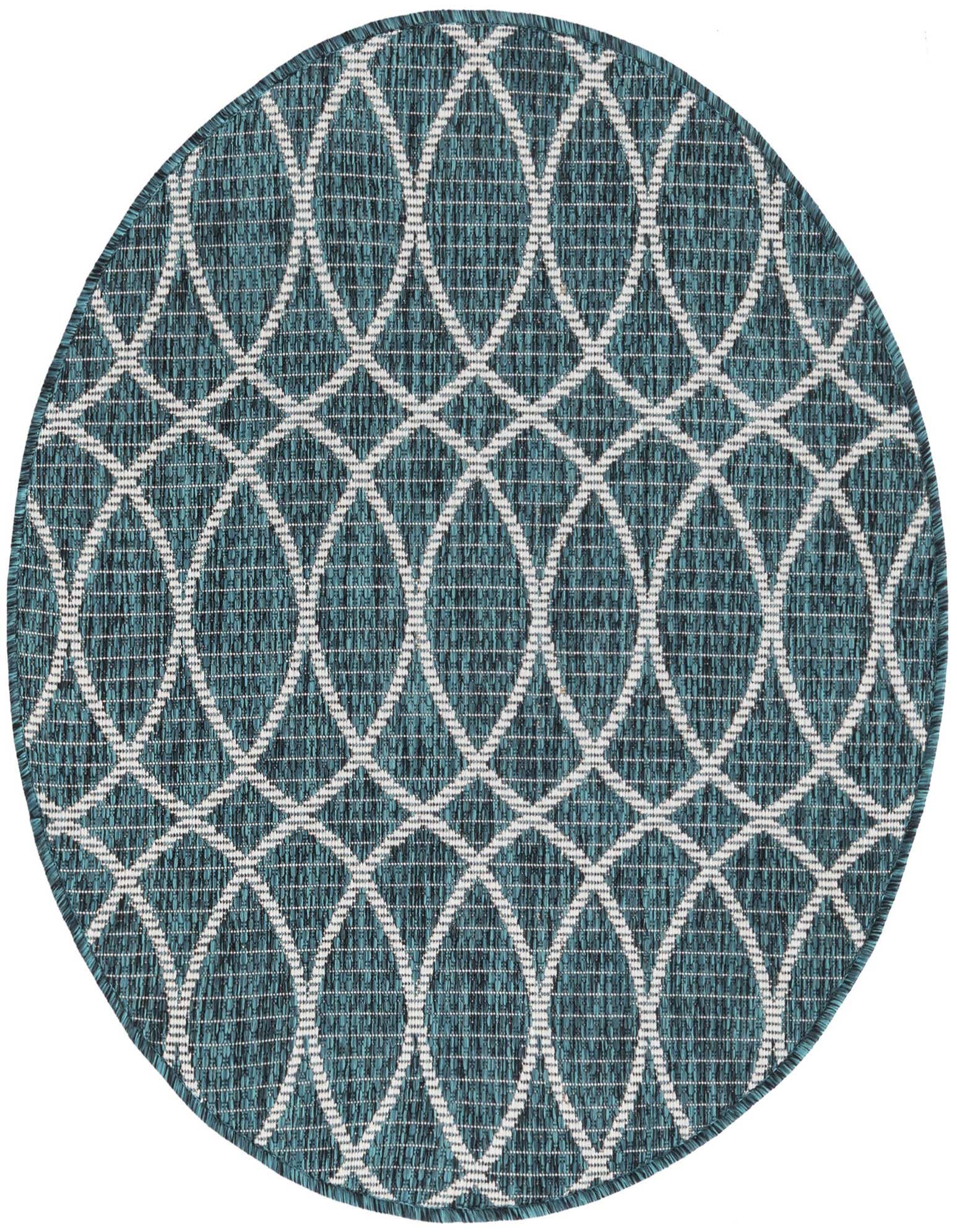 3' x 3' Easy-Clean Trellis Indoor / Outdoor Round Rug