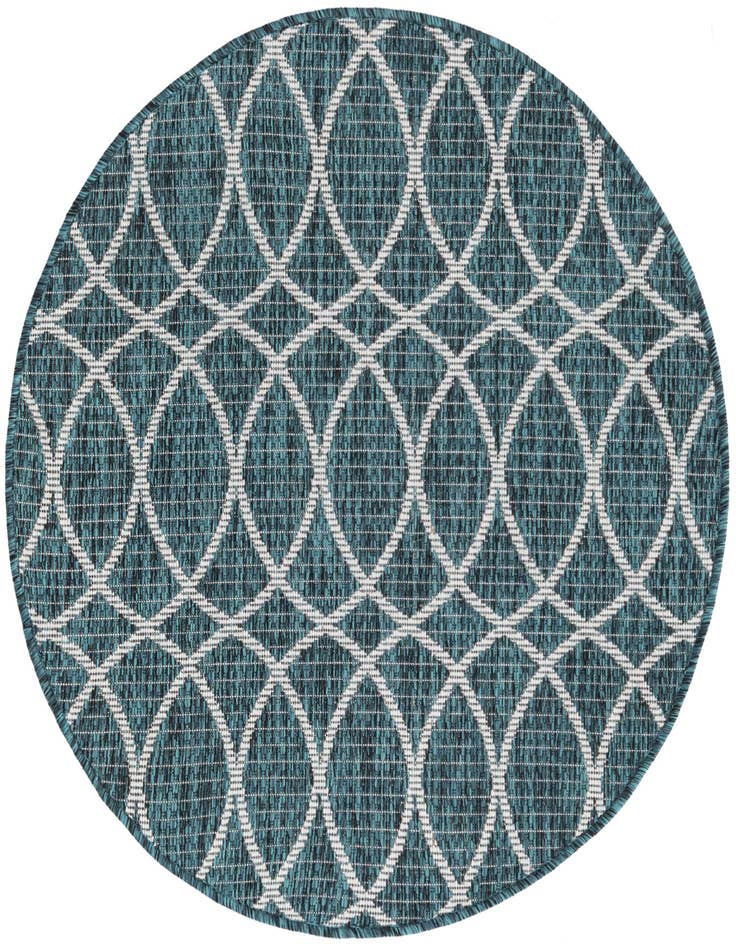 Detail image of 3' x 3' Easy-Clean Trellis Indoor / Outdoor Round Rug