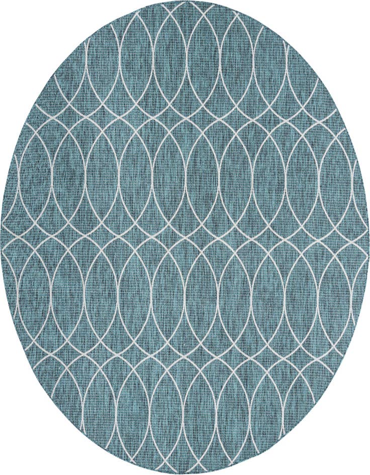 Detail image of 10' x 10' Easy-Clean Trellis Indoor / Outdoor Round Rug