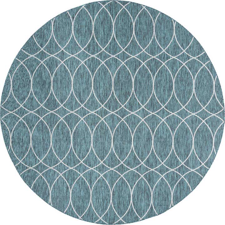 10' x 10' Easy-Clean Trellis Indoor / Outdoor Round Rug