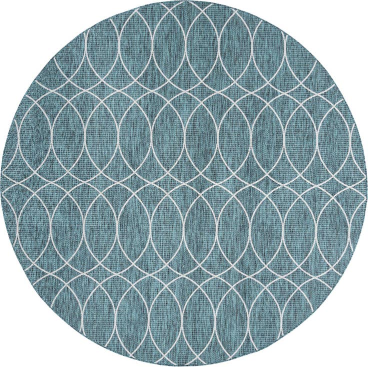 Detail image of 10' x 10' Easy-Clean Trellis Indoor / Outdoor Round Rug