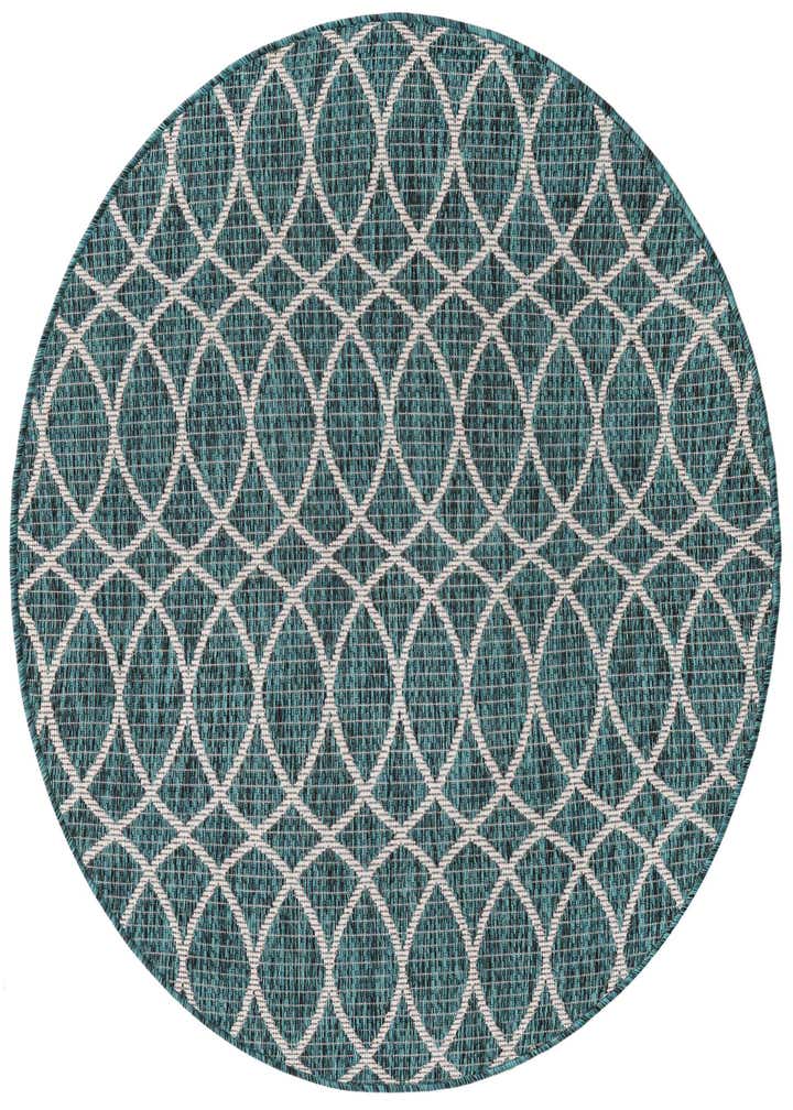 4' x 4' Easy-Clean Trellis Indoor / Outdoor Round Rug