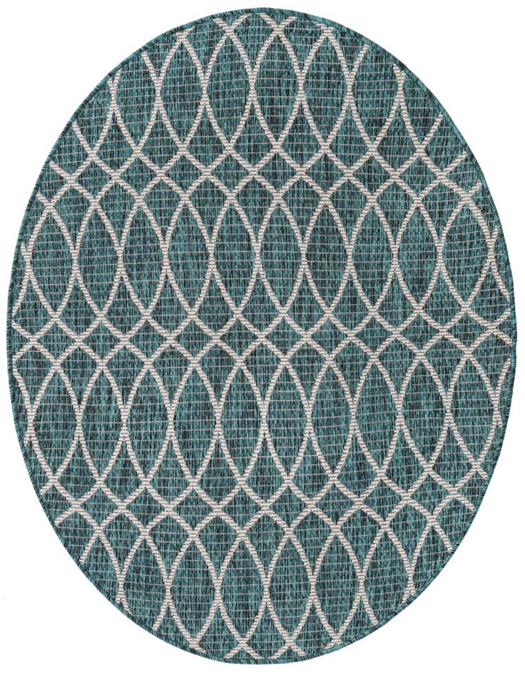 Detail image of 4' x 4' Easy-Clean Trellis Indoor / Outdoor Round Rug