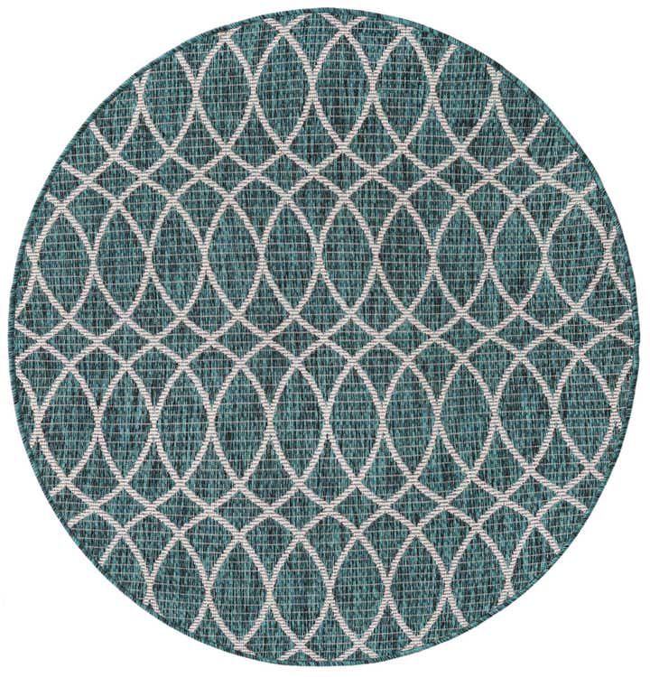 4' x 4' Easy-Clean Trellis Indoor / Outdoor Round Rug