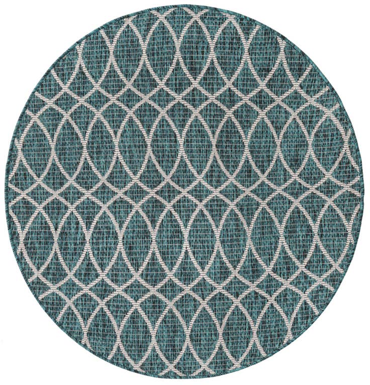 Detail image of 4' x 4' Easy-Clean Trellis Indoor / Outdoor Round Rug
