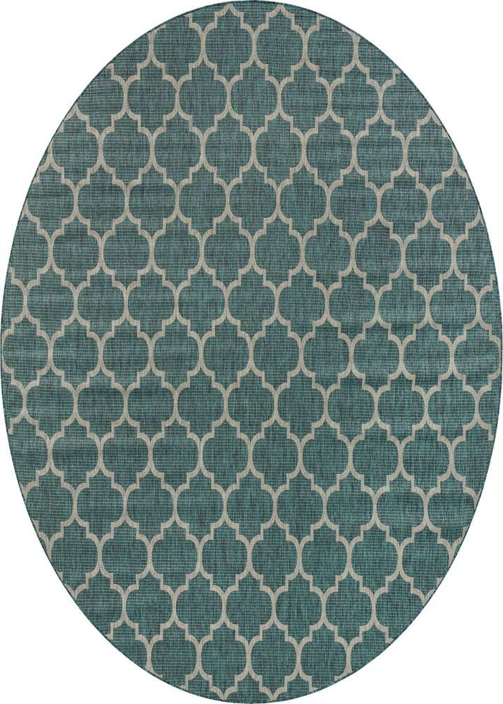 13' x 13' Easy-Clean Trellis Indoor / Outdoor Round Rug