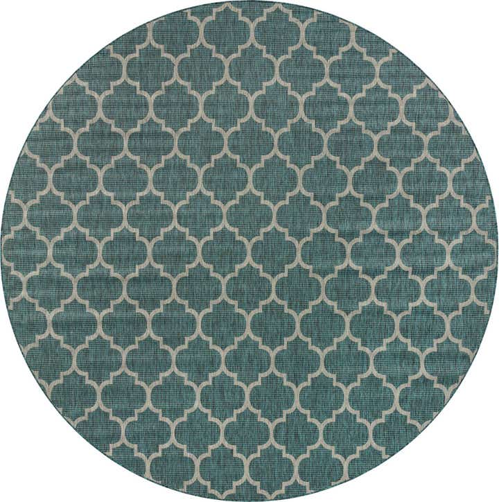 13' x 13' Easy-Clean Trellis Indoor / Outdoor Round Rug