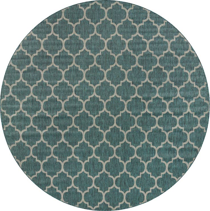 Detail image of 13' x 13' Easy-Clean Trellis Indoor / Outdoor Round Rug