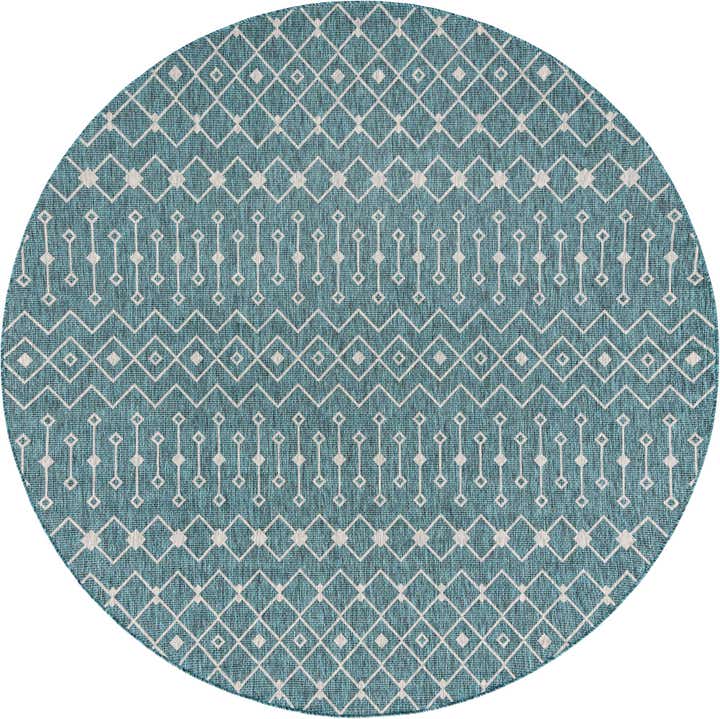 10' 8 x 10' 8 Easy-Clean Trellis Indoor / Outdoor Round Rug
