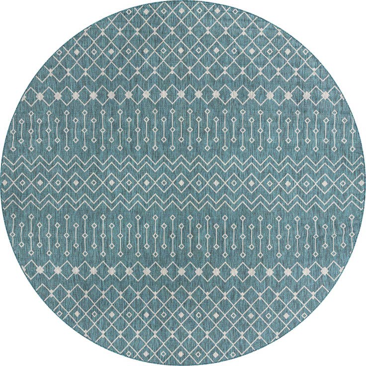 Detail image of 13' x 13' Easy-Clean Trellis Indoor / Outdoor Round Rug