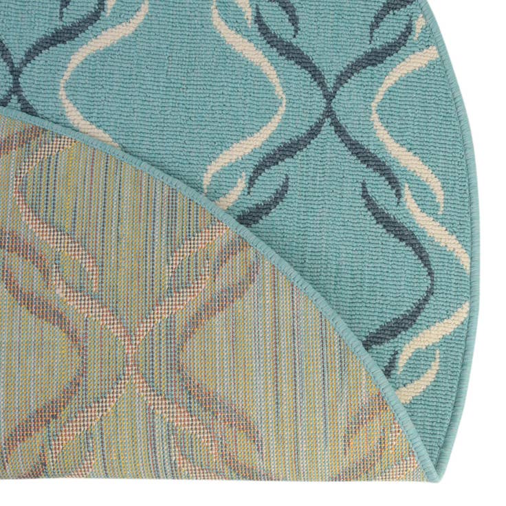 Detail image of 7' x 7' Easy-Clean Trellis Indoor / Outdoor Round Rug